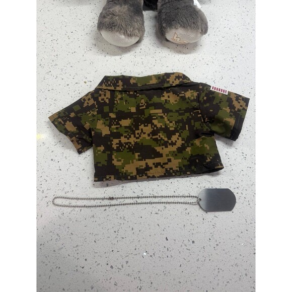 Build A Bear [BAB] Great Wolf Lodge 17in Wiley the Wolf Plush in Military Attire - Picture 4 of 12